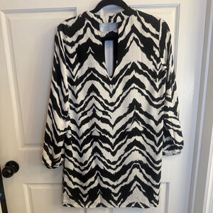 Women's THREE EIGHTY TWO Dress M B&W Zebra Print